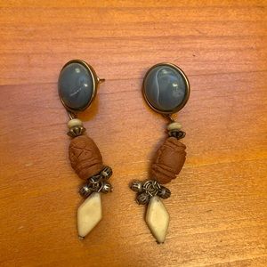 Vintage earrings with clay middle from my grandma!